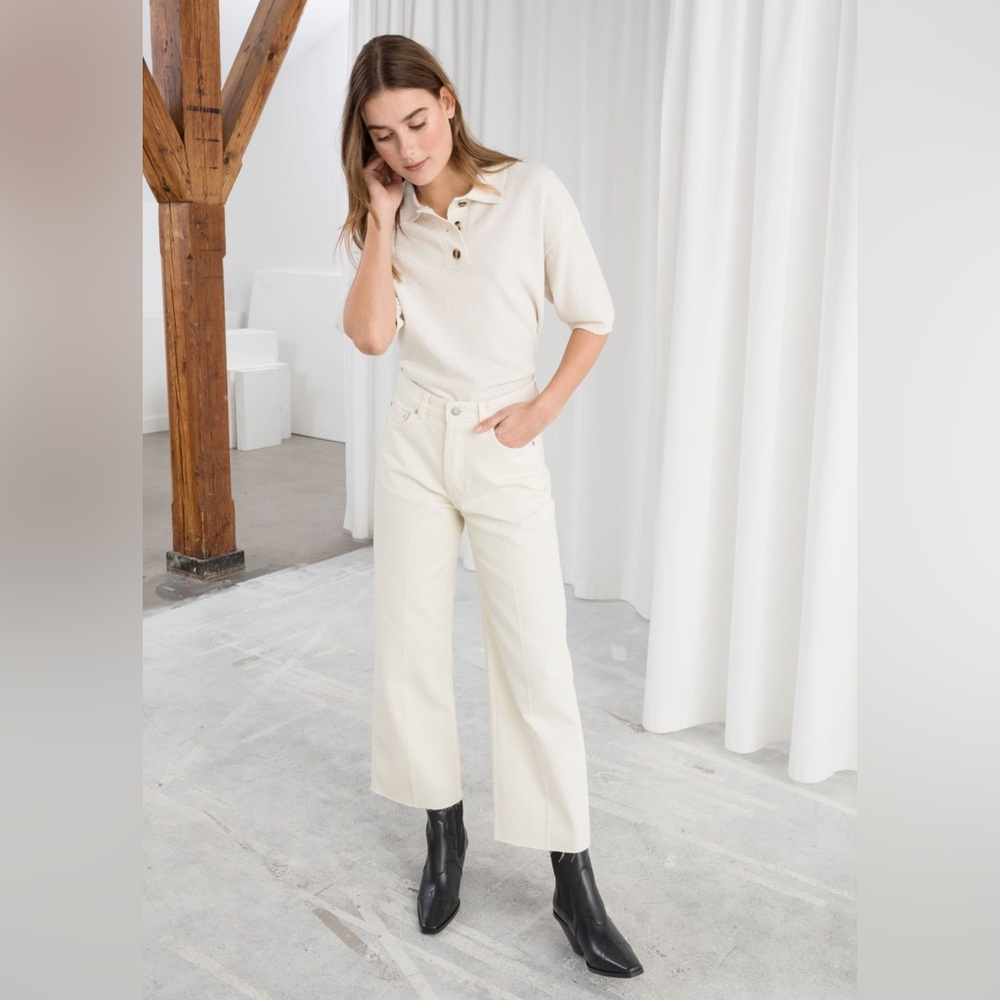& Other Stories white Cropped Flare pants